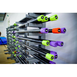 Бодибар обрезиненный 2 кг (фиолет/желтый/оранжевый)